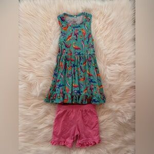 VGUC Posh Peanut Lisa Frank Dancing Dolphins Tank Short Set 2T